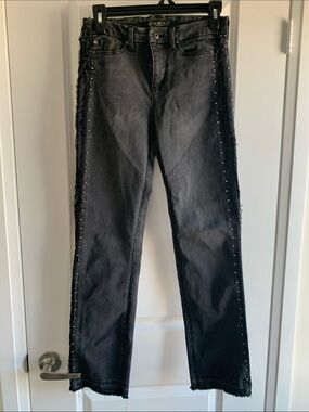 Liverpool Jeans Company Black Straight-Leg Jeans with Studded Side Trim